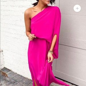 Hot pink mini-dress